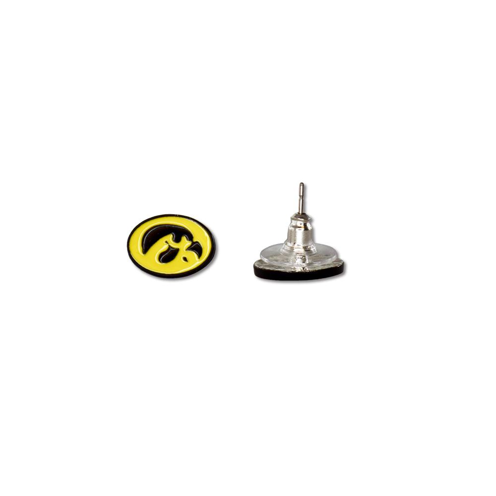 Stylish IOWA HAWKEYES POST EARRINGS with stainless steel posts, showcasing team spirit and trendy design.