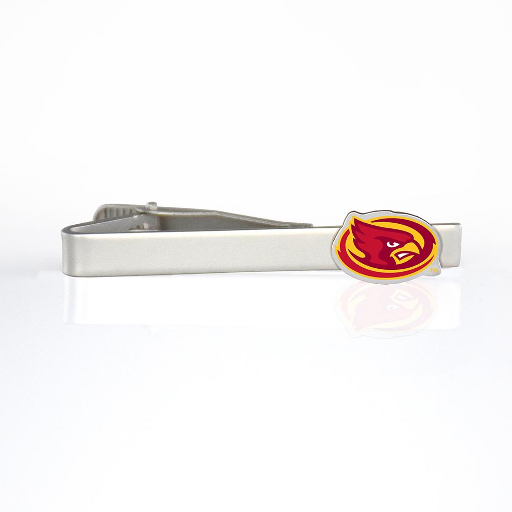 Iowa State Cyclones Tie Bar with brushed finish, showcasing team logo.