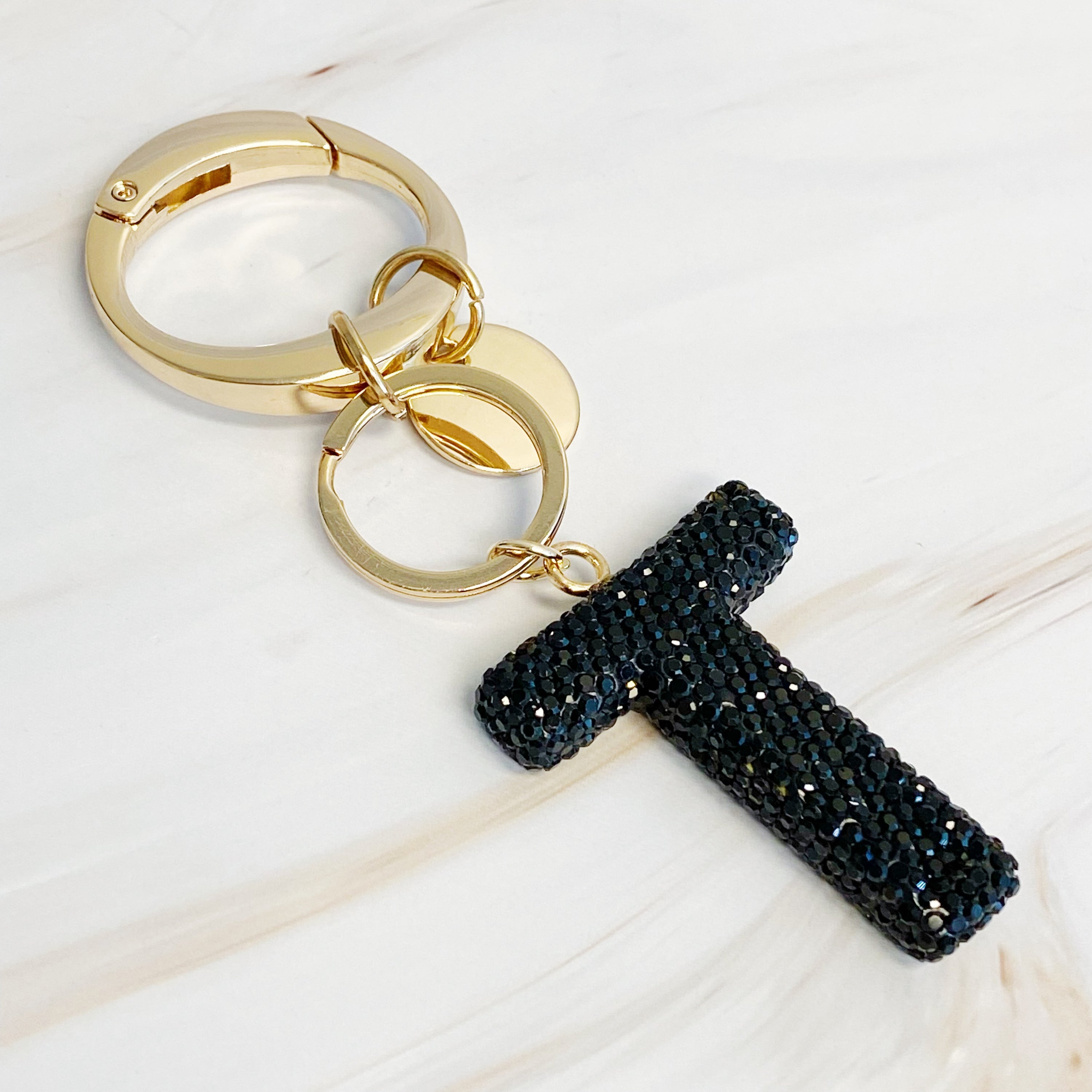 It Girl Glam Initial Key Chain featuring a stylish initial design, perfect for personal expression and gifting.