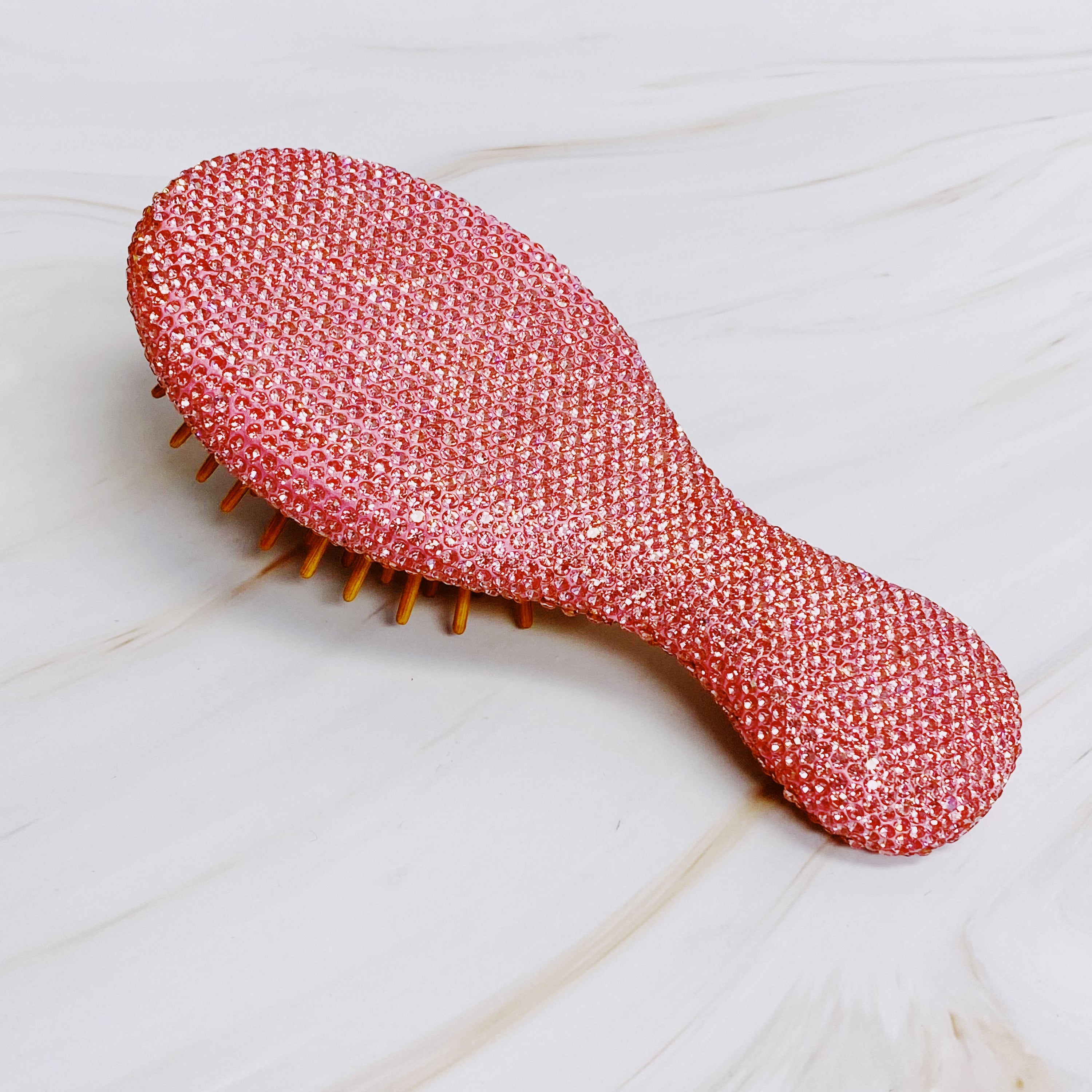 It Girl Life Glam Hair Brush featuring sparkling rhinestones and wooden bristles, perfect for stylish hair care.