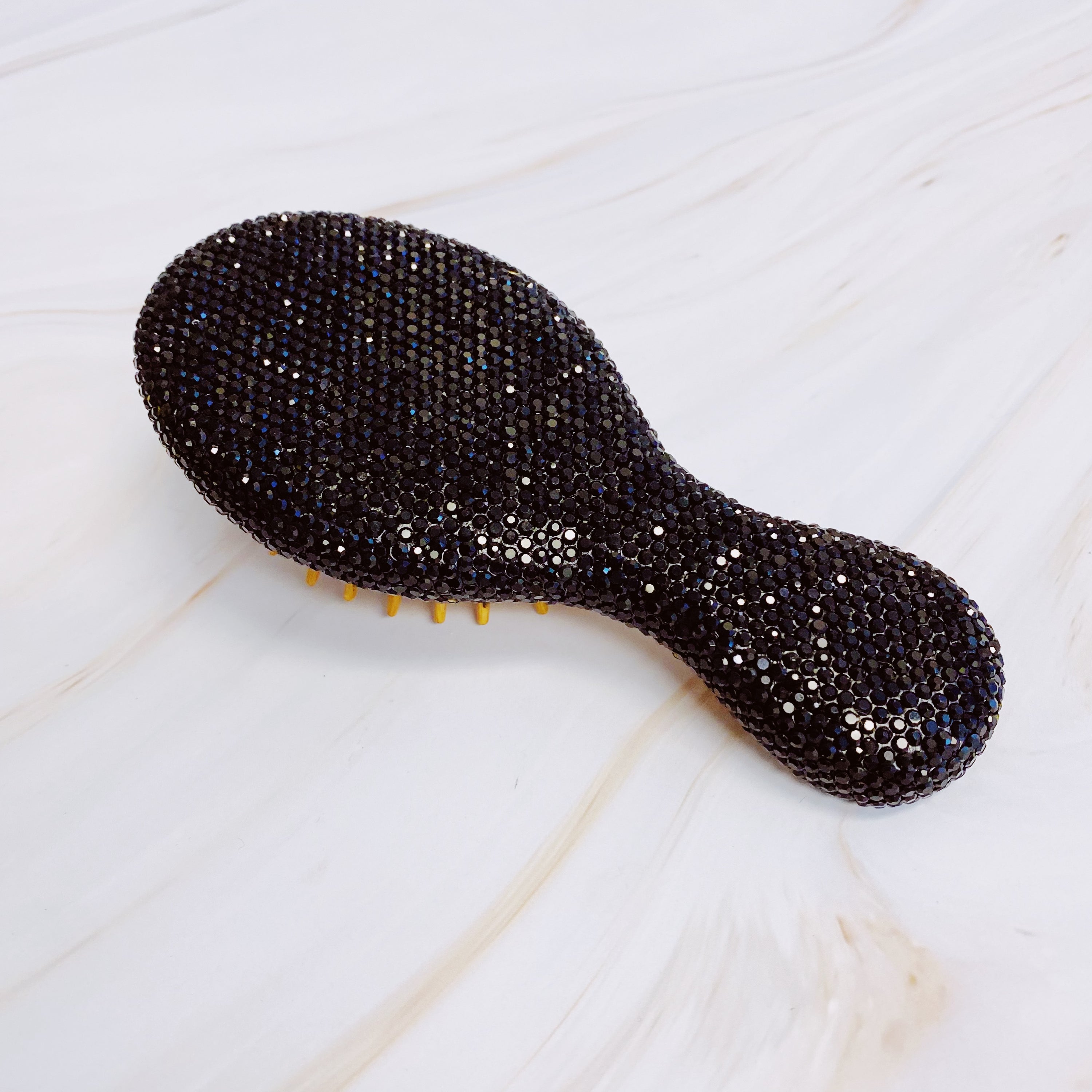 It Girl Life Glam Hair Brush featuring sparkling rhinestones and wooden bristles, perfect for stylish hair care.