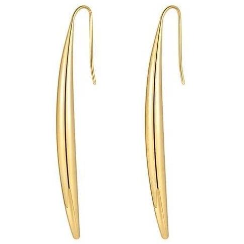 Elegant 18k gold plated Jasmine Earrings, 2.5 inches long, showcasing a stylish design.