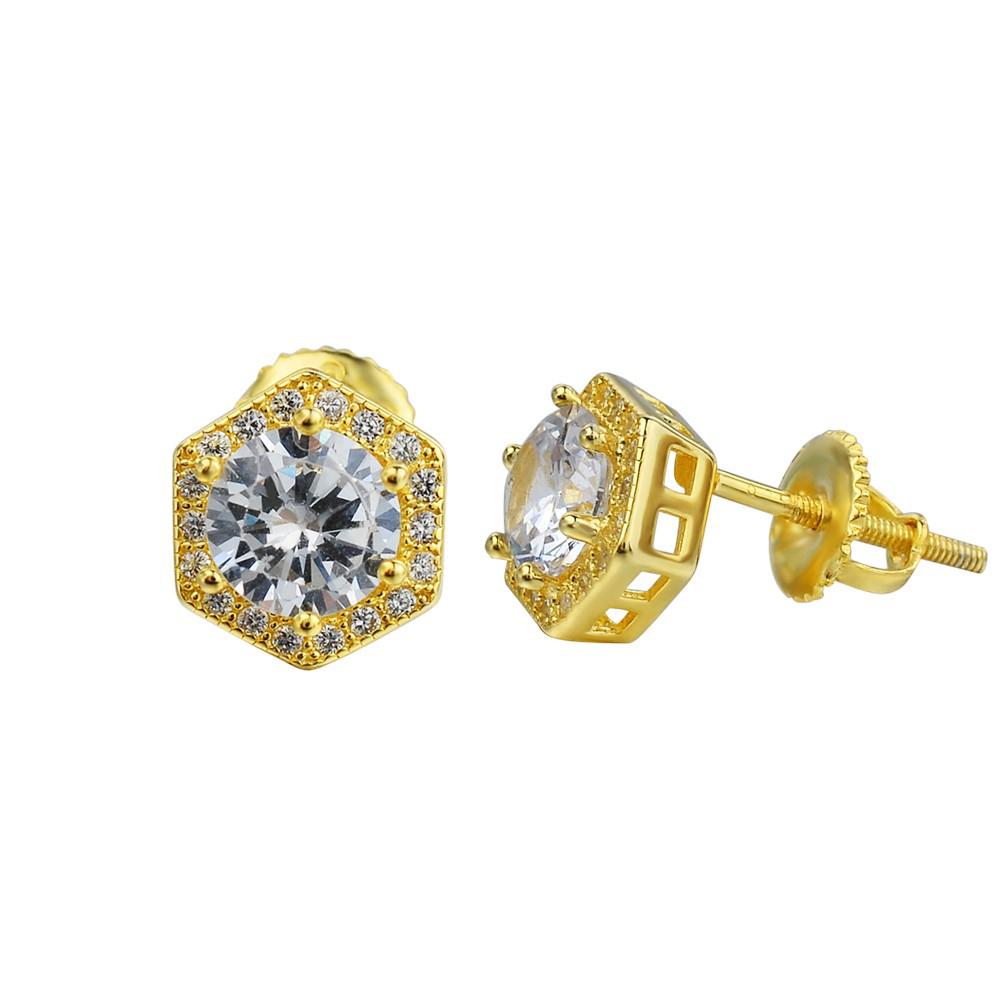 JAUNTY Screw Back Earrings made of 925 Sterling Silver with sparkling cubic zircon stones, elegantly designed for versatile wear.