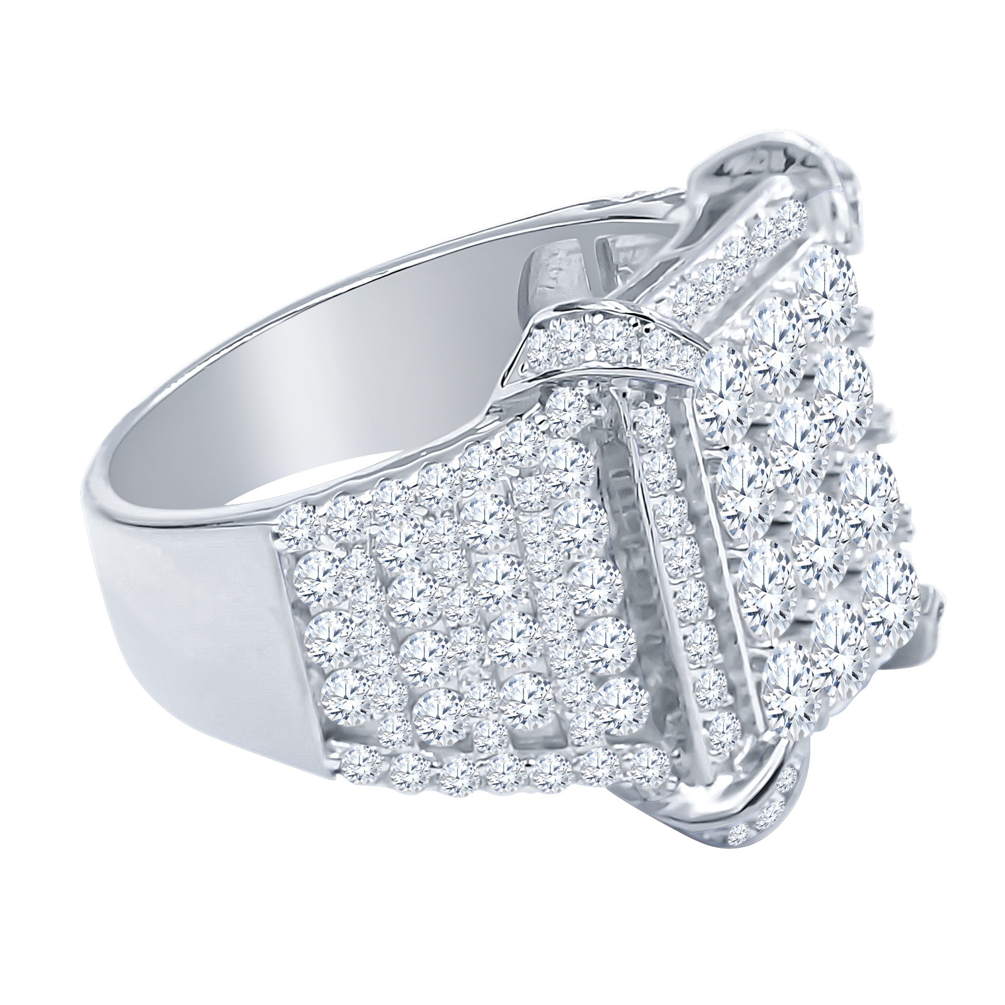 JAZZ Silver Ring featuring diamond-shaped cubic zircon accents set in 925 sterling silver, showcasing its elegant design and sparkle.