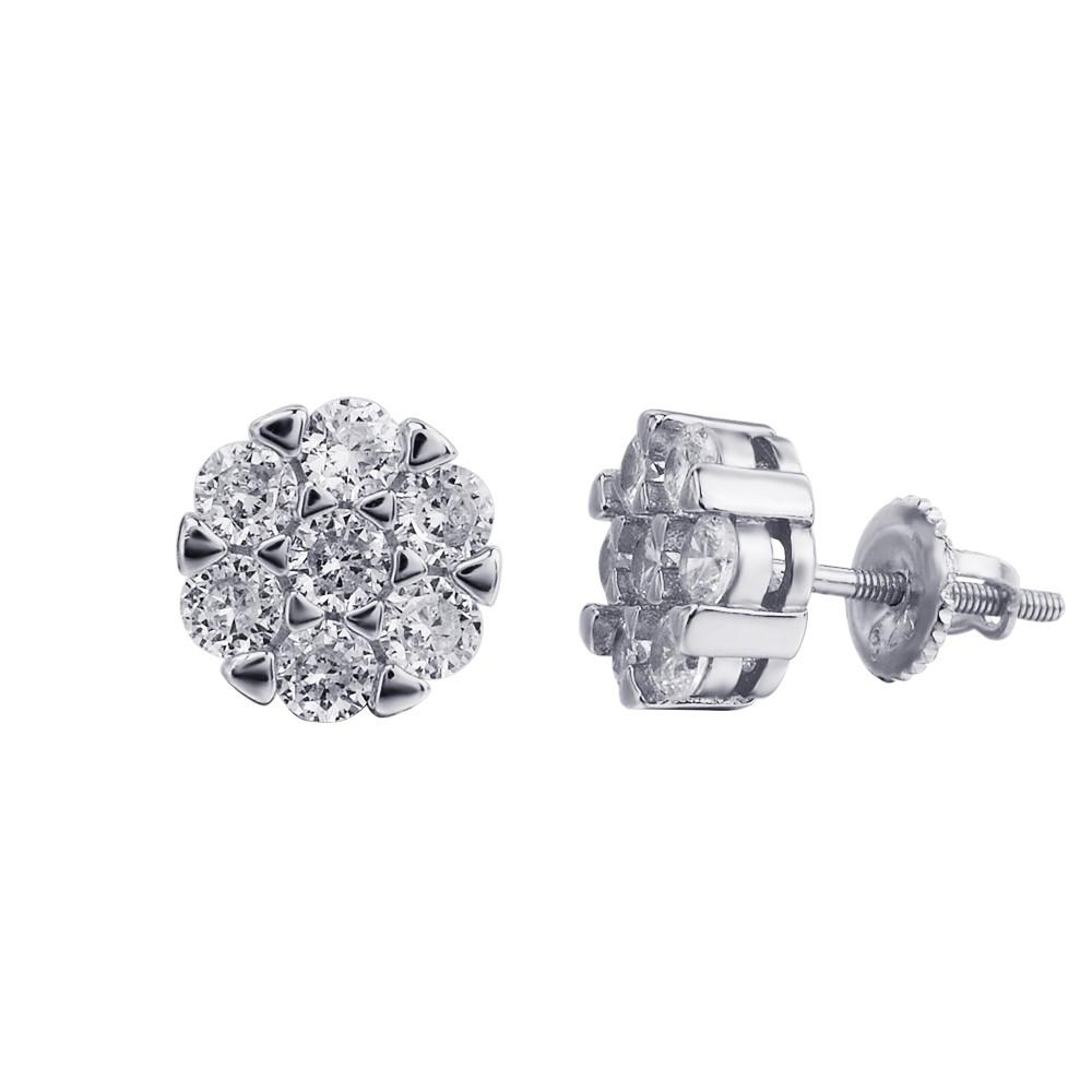 JAZZY Screw Back Earrings featuring 925 sterling silver and sparkling cubic zirconia stones, elegantly designed for any occasion.