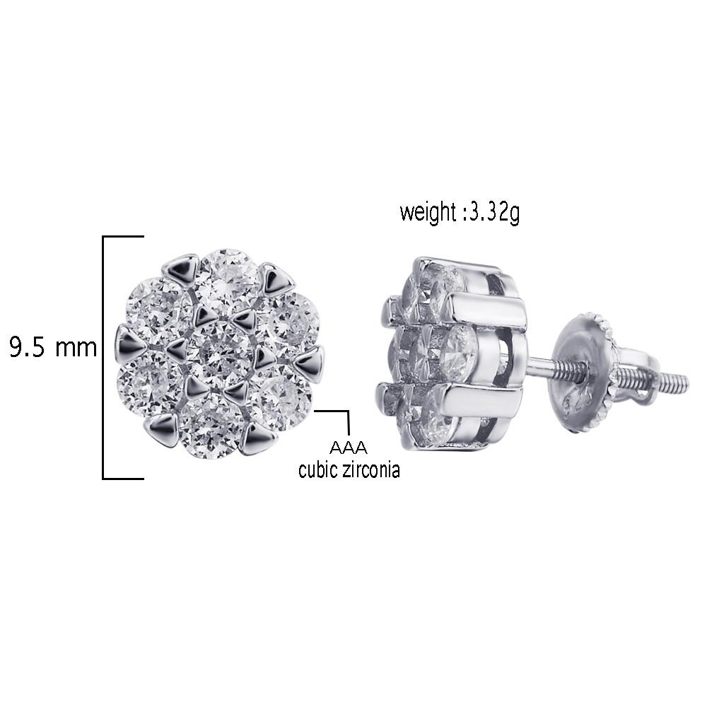 JAZZY Screw Back Earrings featuring 925 sterling silver and sparkling cubic zirconia stones, elegantly designed for any occasion.