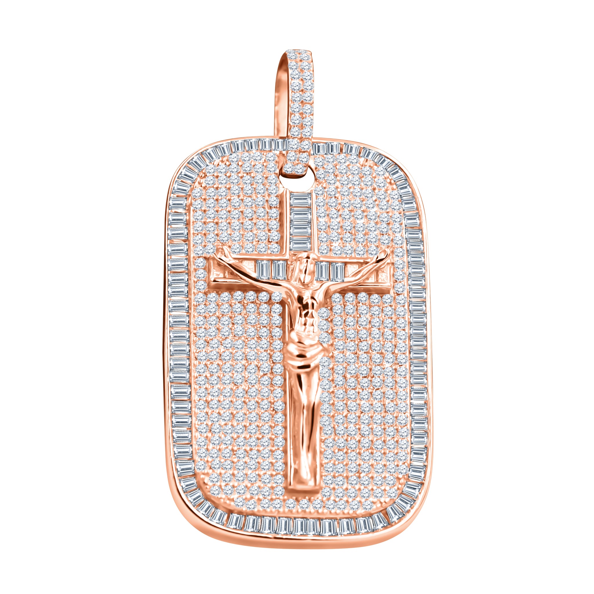 JESUCRISTO Pendant featuring a cross design with sparkling cubic zirconia stones, crafted from 925 sterling silver.