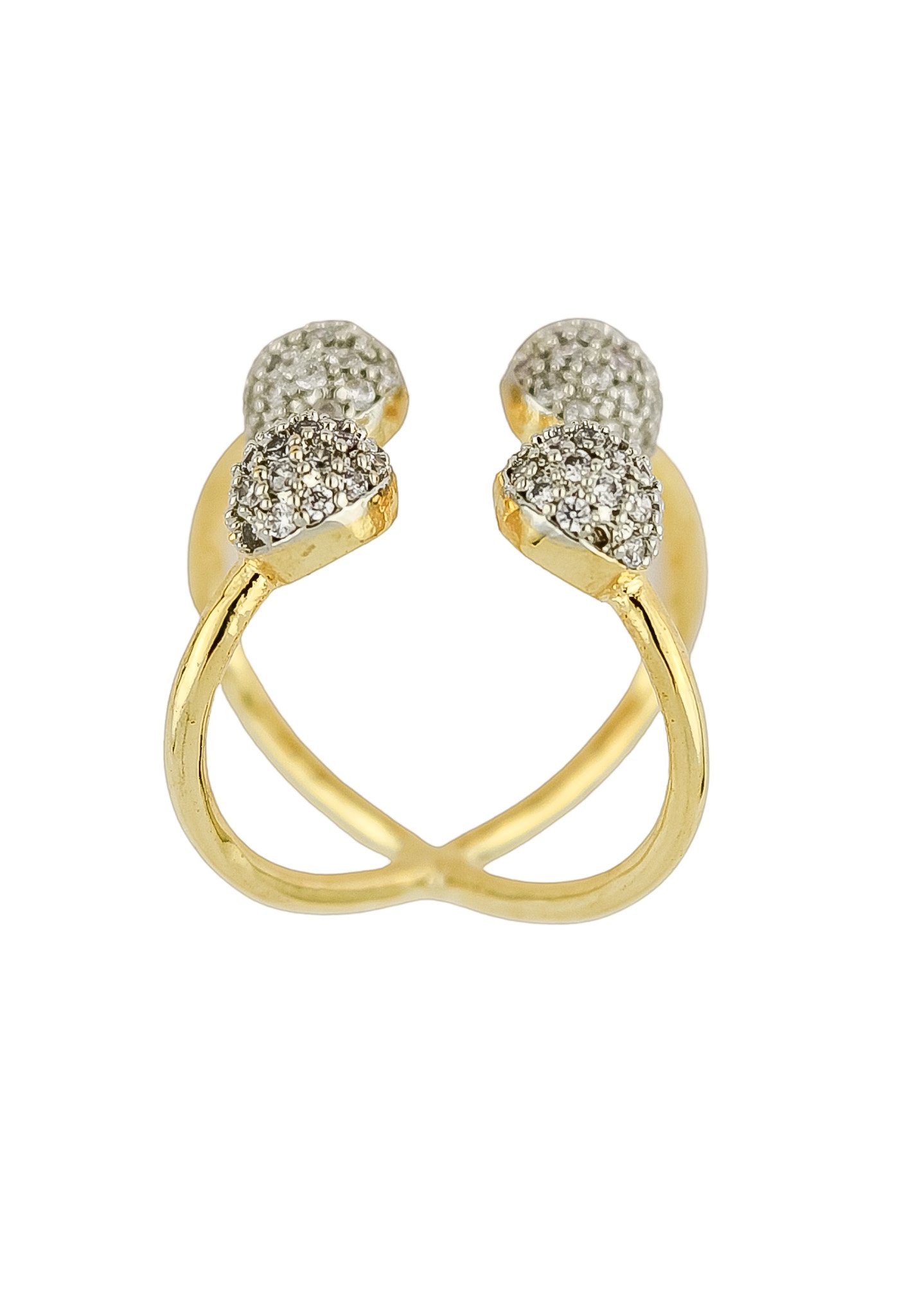 Joy Ring featuring 18K gold plating and adjustable design, elegantly displayed against a soft background.