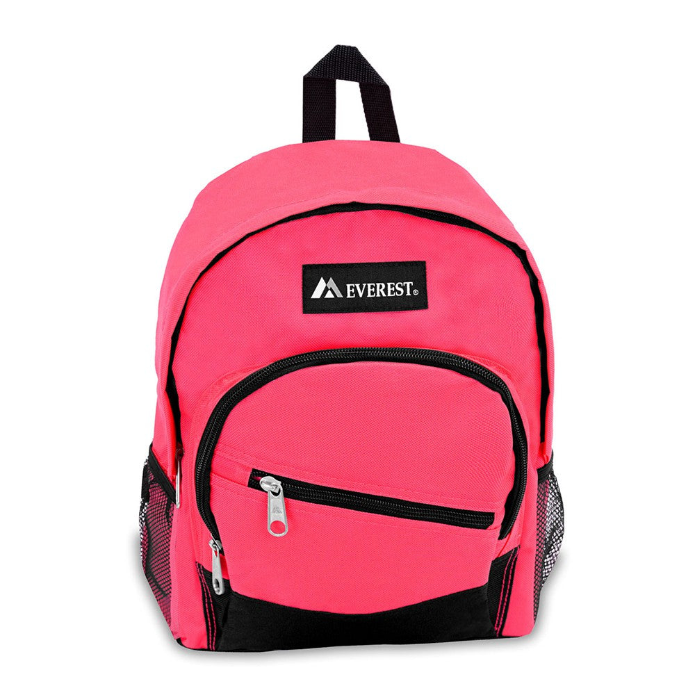 JUNIOR SLANT BACKPACK featuring stylish color blocking, side mesh pockets, and a spacious main compartment.