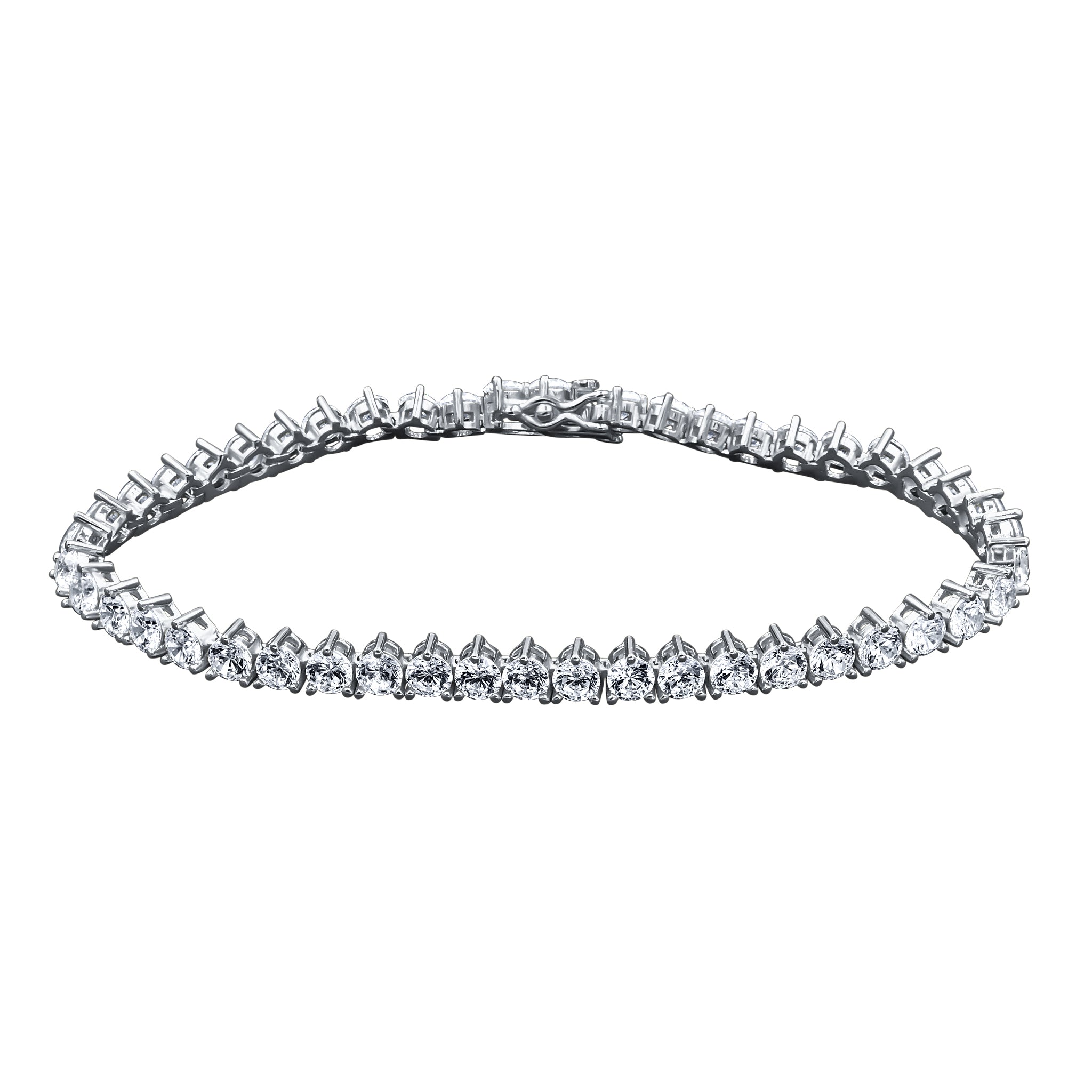 KAUNIS 4MM Bracelet featuring 925 Sterling Silver and sparkling Cubic Zirconia stones, elegantly designed for any occasion.