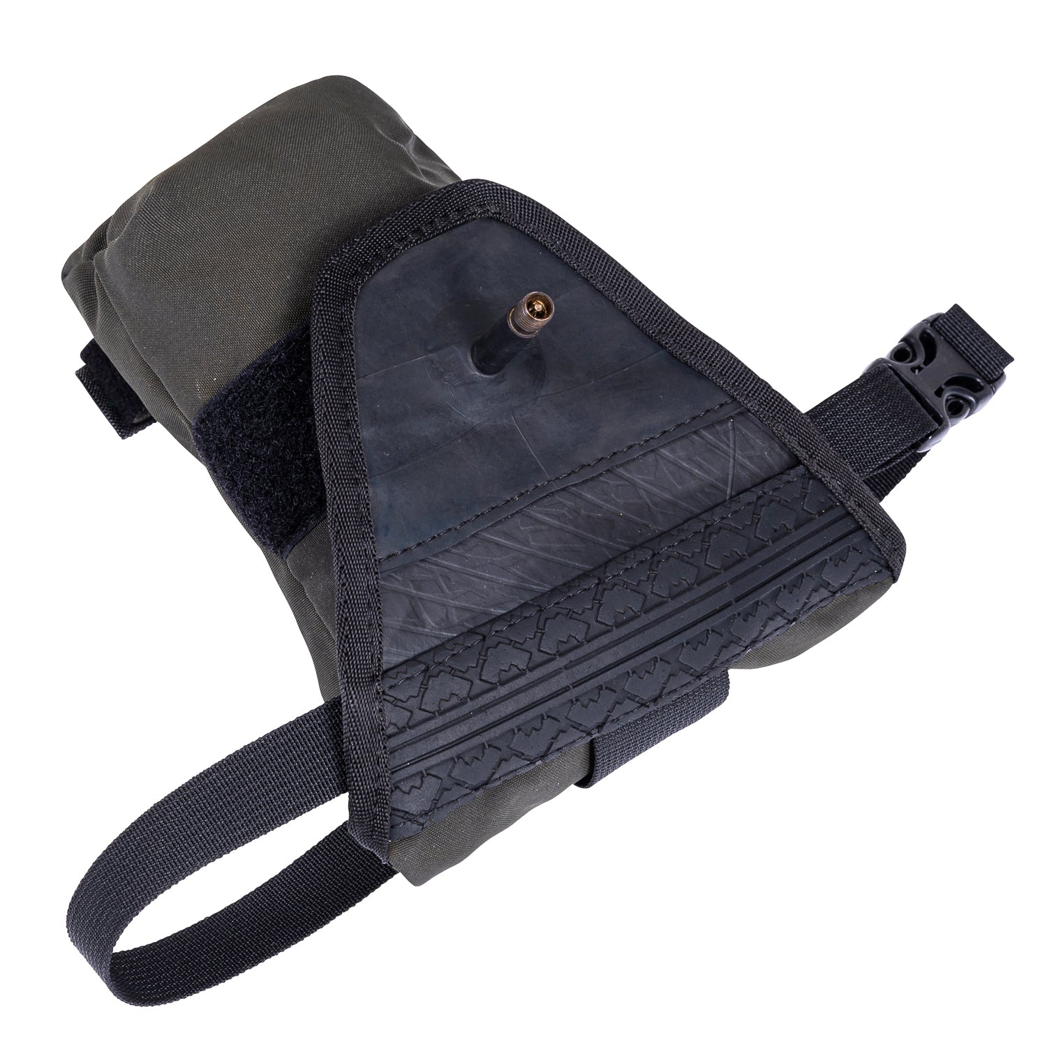 Kenny Eco Bike Saddle Bag made from reclaimed materials, featuring adjustable straps and a water-resistant design.