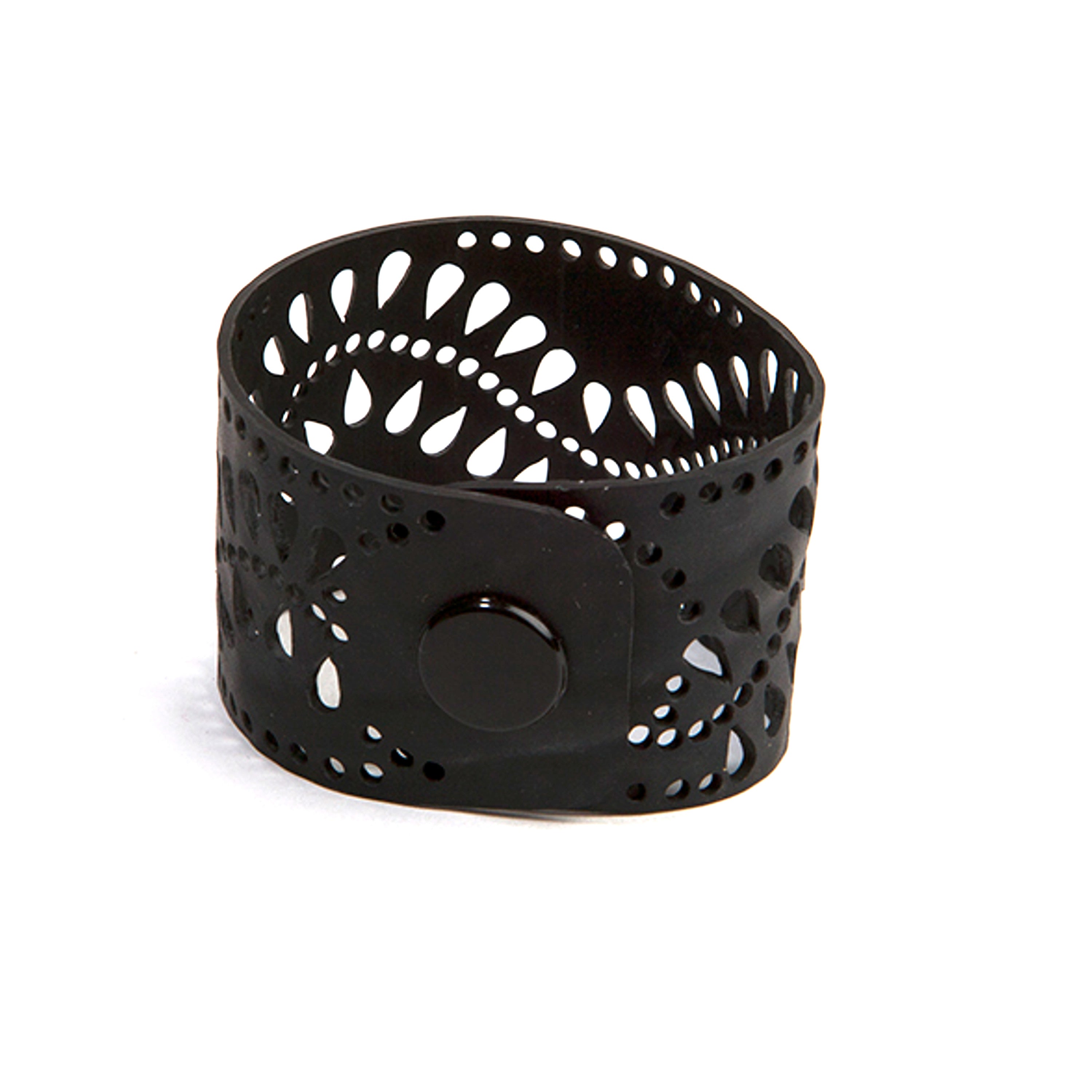 Kiky Unique Recycled Rubber Bracelet showcasing unique graphic patterns and eco-friendly materials.