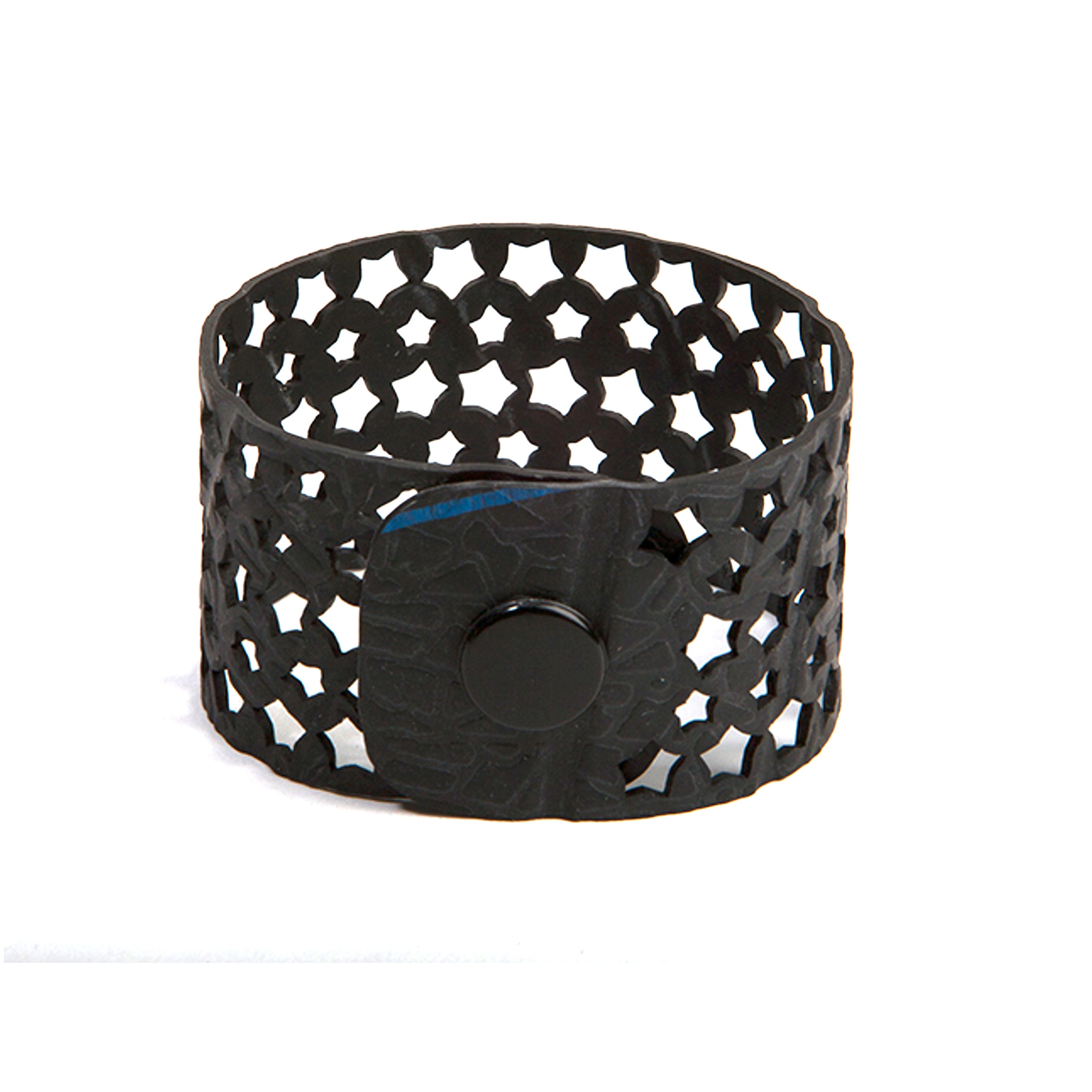 Kiky Unique Recycled Rubber Bracelet showcasing unique graphic patterns and eco-friendly materials.