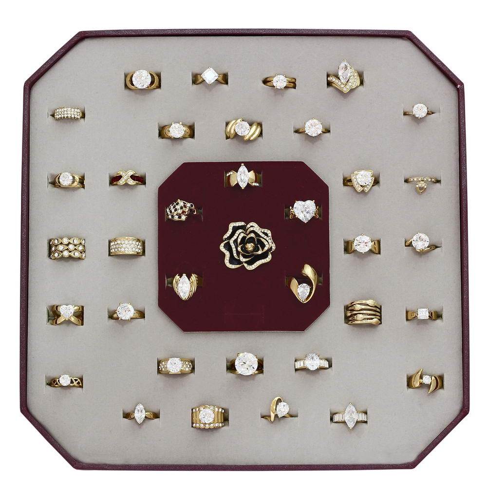 KIT-B-Size6 IP Gold Brass Kits featuring assorted stones, showcasing elegant design and quality materials.