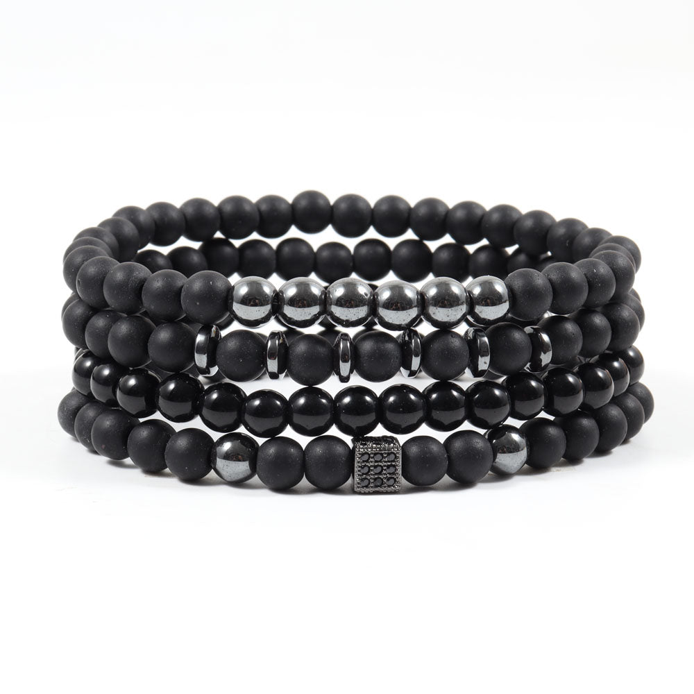 LAEVO Steel Bracelet I 9310603 featuring four beaded design, showcasing elegance and versatility.