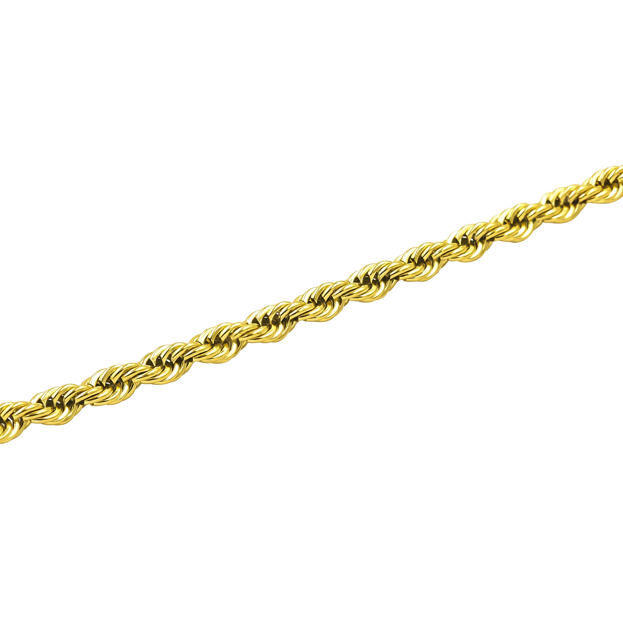 LANYARD 5MM 8" ROPE BRACELET featuring a vintage design with gold plating and rope style.