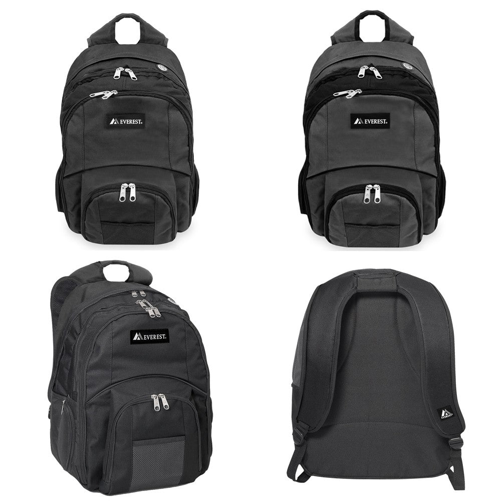 Stylish Laptop Computer Backpack with color blocking design, featuring side mesh pockets and a roomy main compartment.