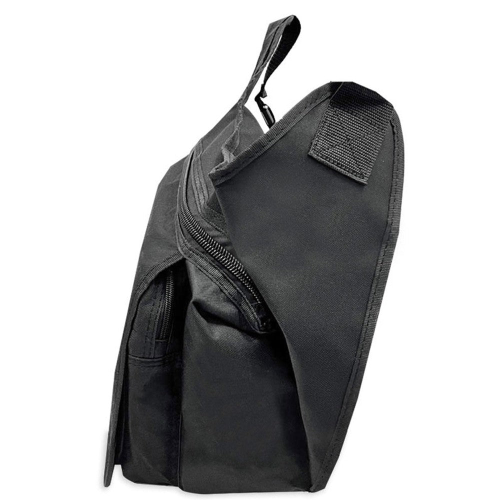 A large messenger bag made of durable 600D polyester, featuring a spacious main compartment, zippered pockets, and a comfortable padded strap.