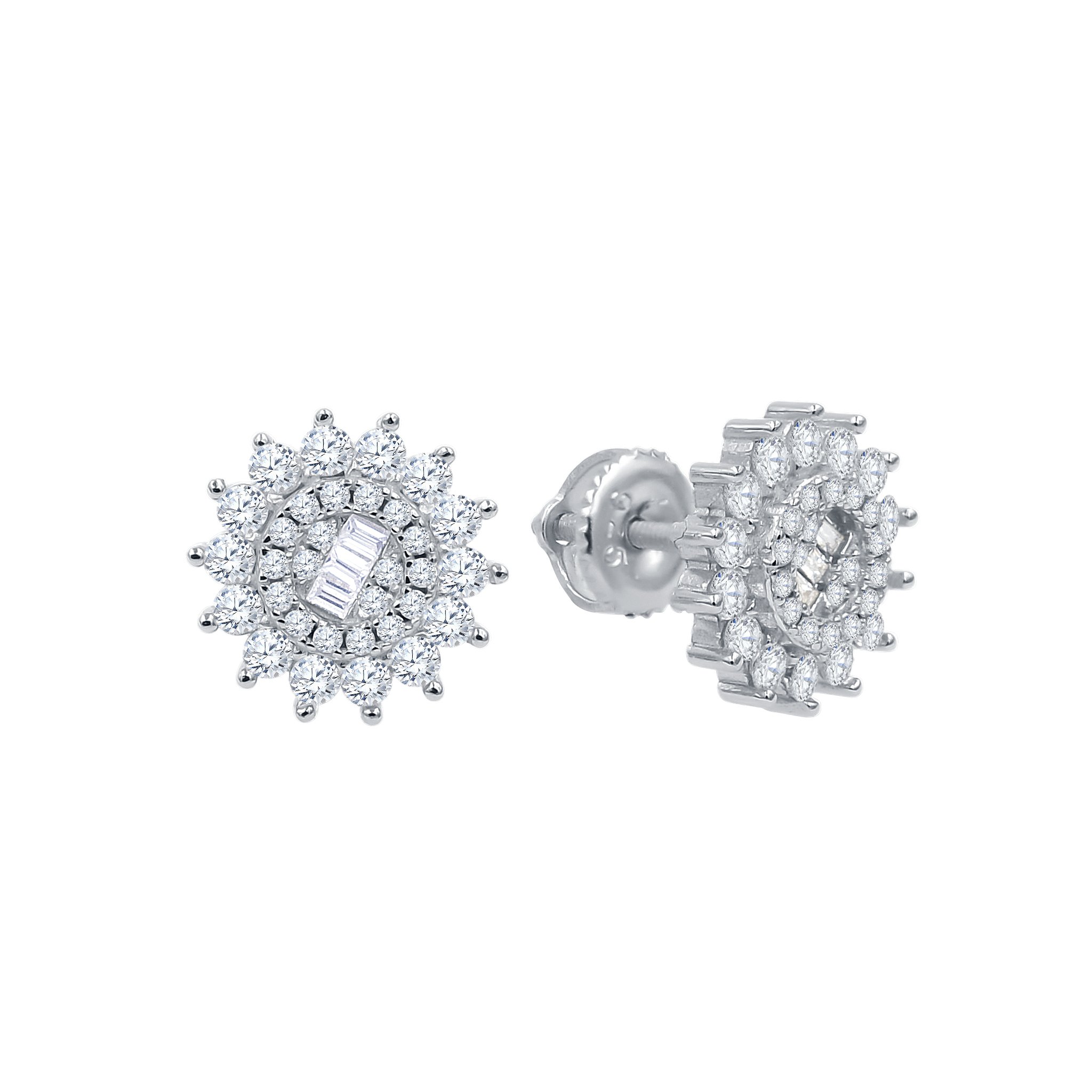 Lavishly Screw Back Earrings featuring cubic zircon stones set in brass copper metal, showcasing elegance and durability.