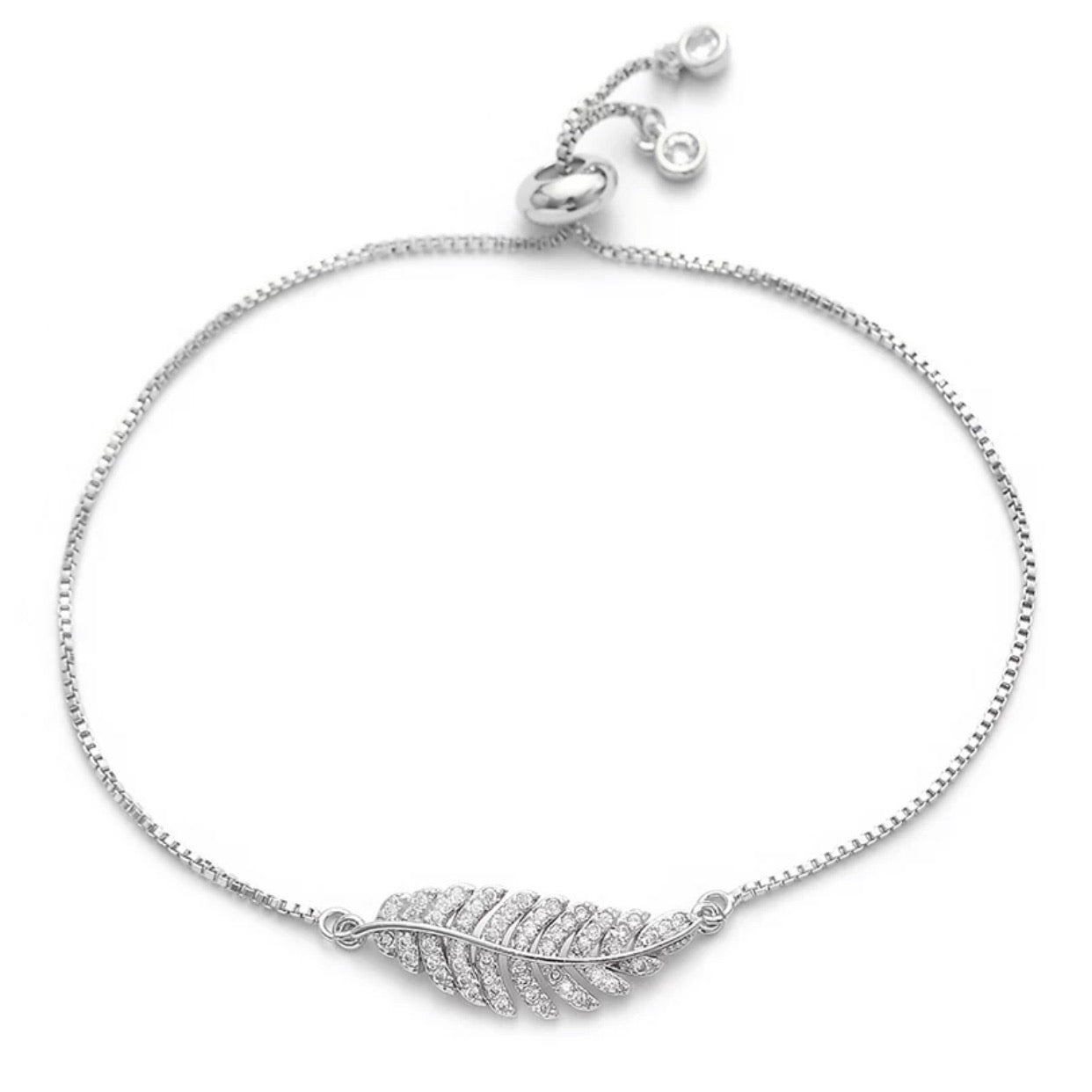 A stylish Leaf Adjustable Bracelet in gold, featuring a delicate leaf design, adjustable to fit any wrist size.