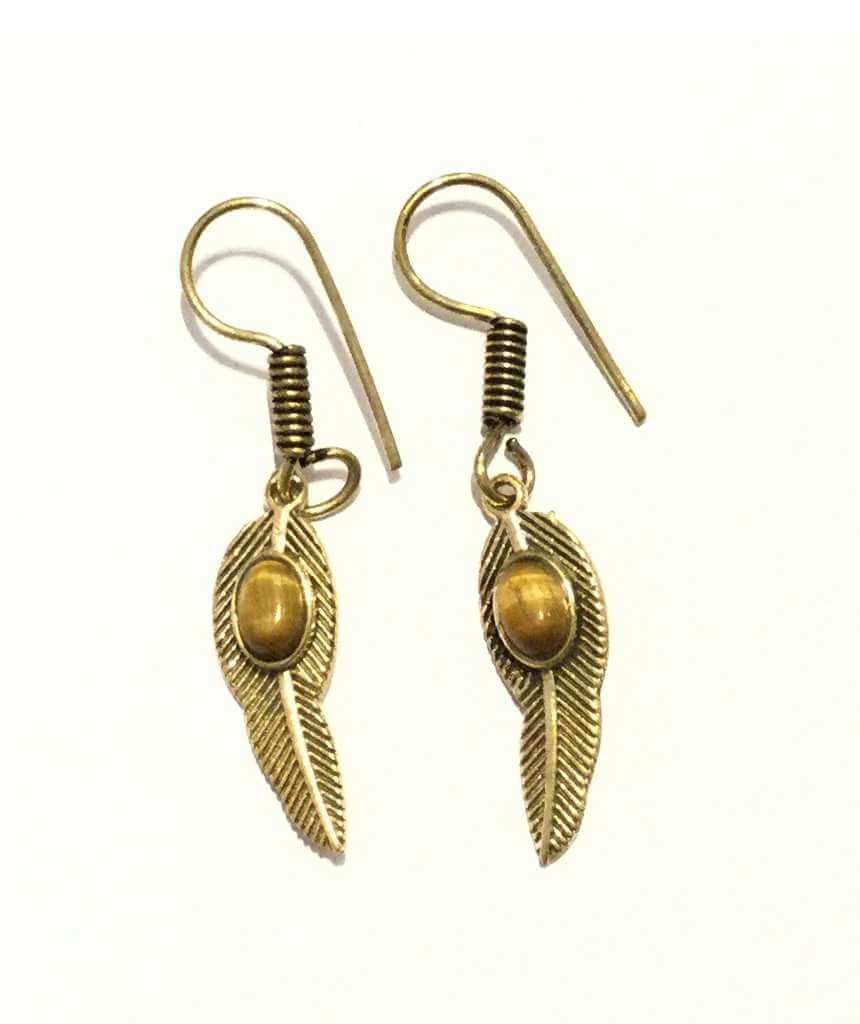 Elegant Leaf Dangling Earrings handmade in England, featuring a beautiful design with hypoallergenic materials.