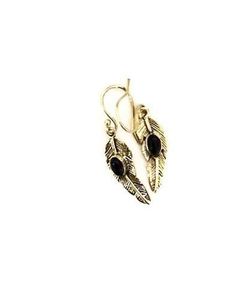 Elegant Leaf Dangling Earrings handmade in England, featuring a beautiful design with hypoallergenic materials.