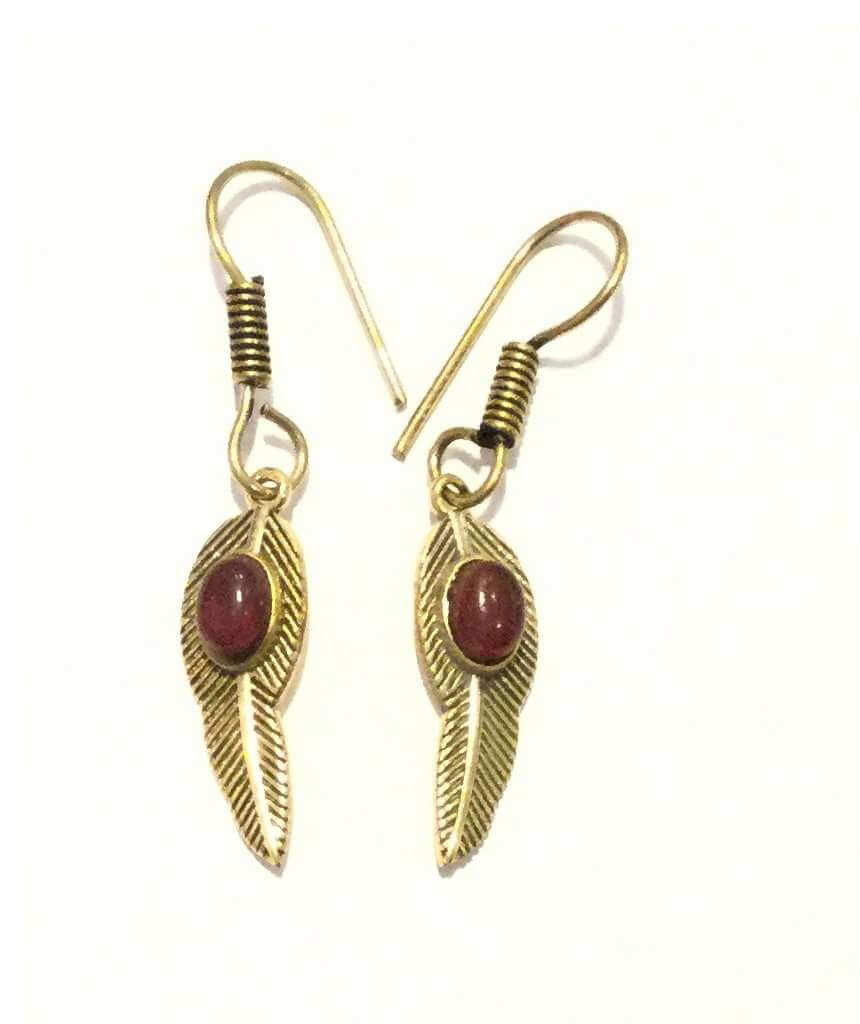 Elegant Leaf Dangling Earrings handmade in England, featuring a beautiful design with hypoallergenic materials.