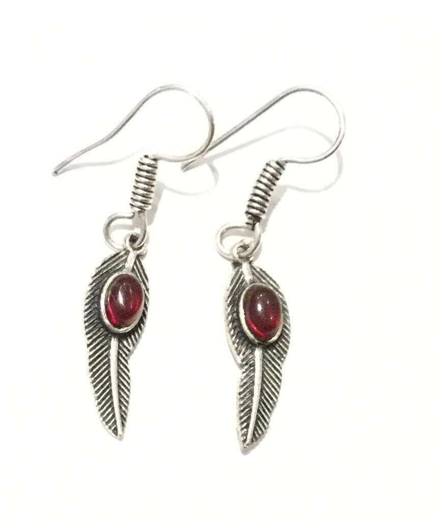 Elegant Leaf Dangling Earrings handmade in England, featuring a beautiful design with hypoallergenic materials.