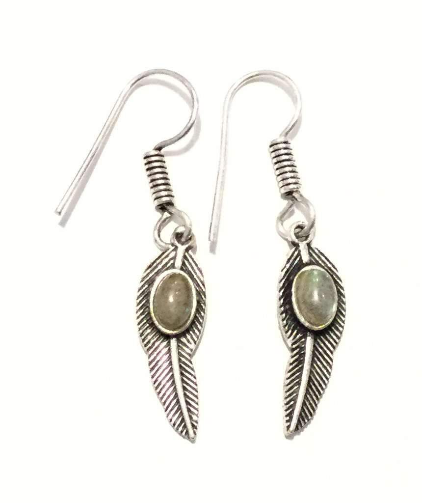 Elegant Leaf Dangling Earrings handmade in England, featuring a beautiful design with hypoallergenic materials.