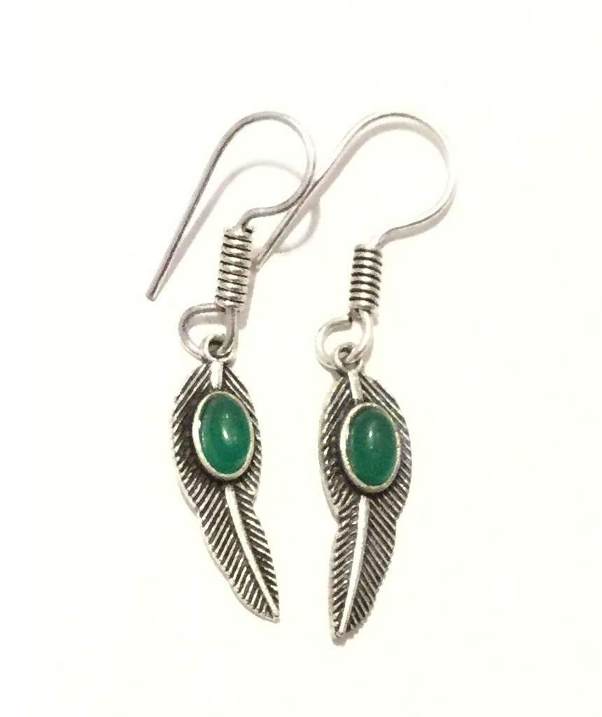 Elegant Leaf Dangling Earrings handmade in England, featuring a beautiful design with hypoallergenic materials.