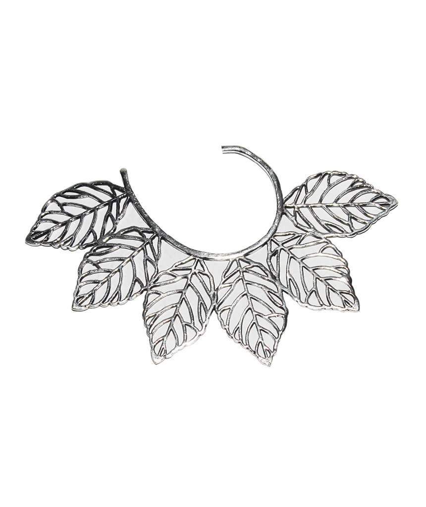 A detailed view of the Leaf Ear Cuff showcasing its intricate leaf design, made from hypoallergenic materials, perfect for sensitive skin.