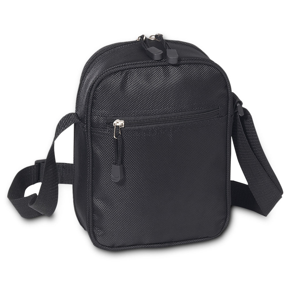 LEISURE PACK utility bag featuring three zippered pockets and a sleek design, made from durable 1680D PU material.