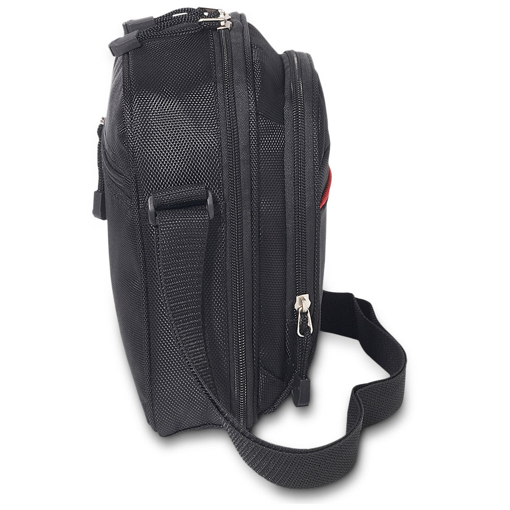 LEISURE PACK utility bag featuring three zippered pockets and a sleek design, made from durable 1680D PU material.