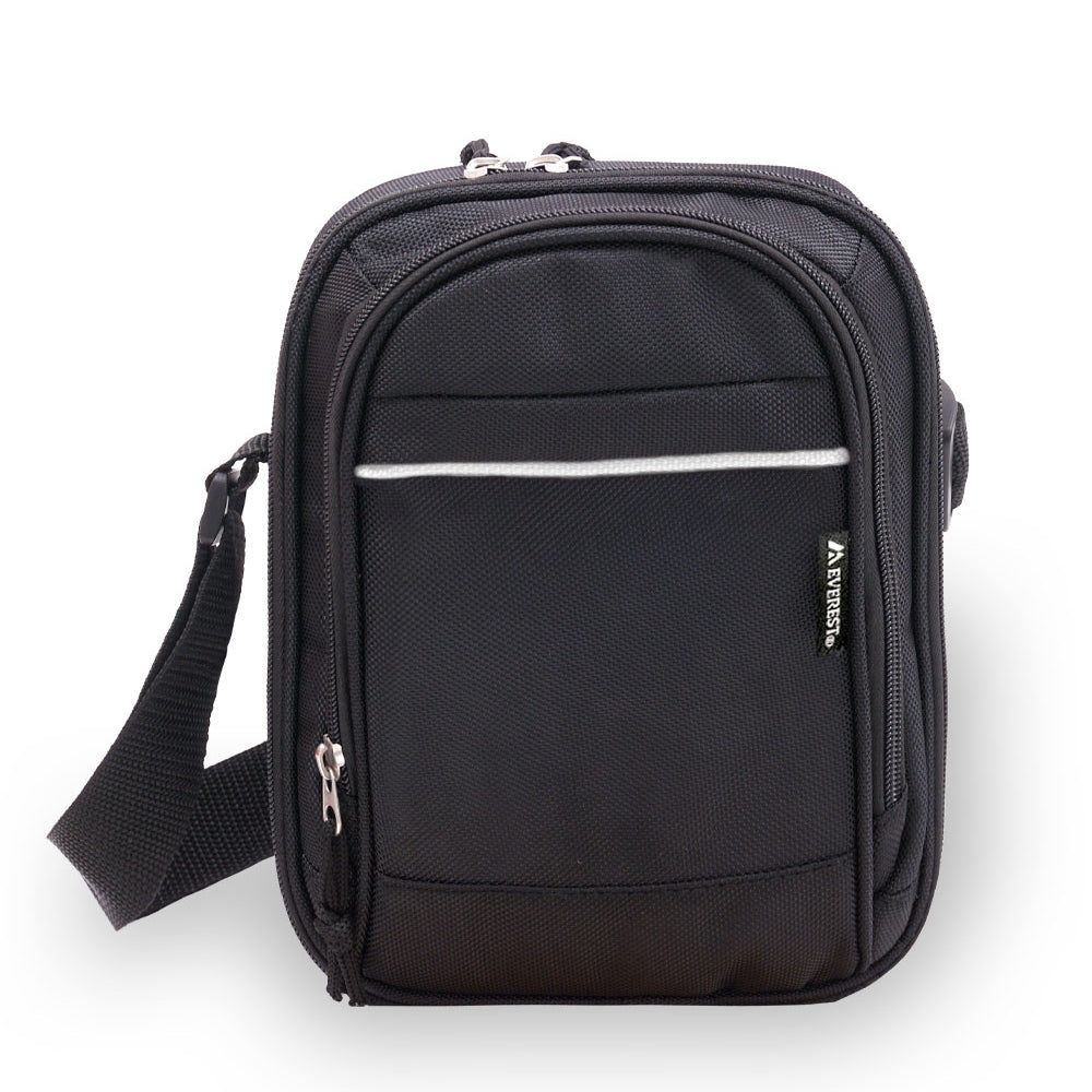 LEISURE PACK utility bag featuring three zippered pockets and a sleek design, made from durable 1680D PU material.