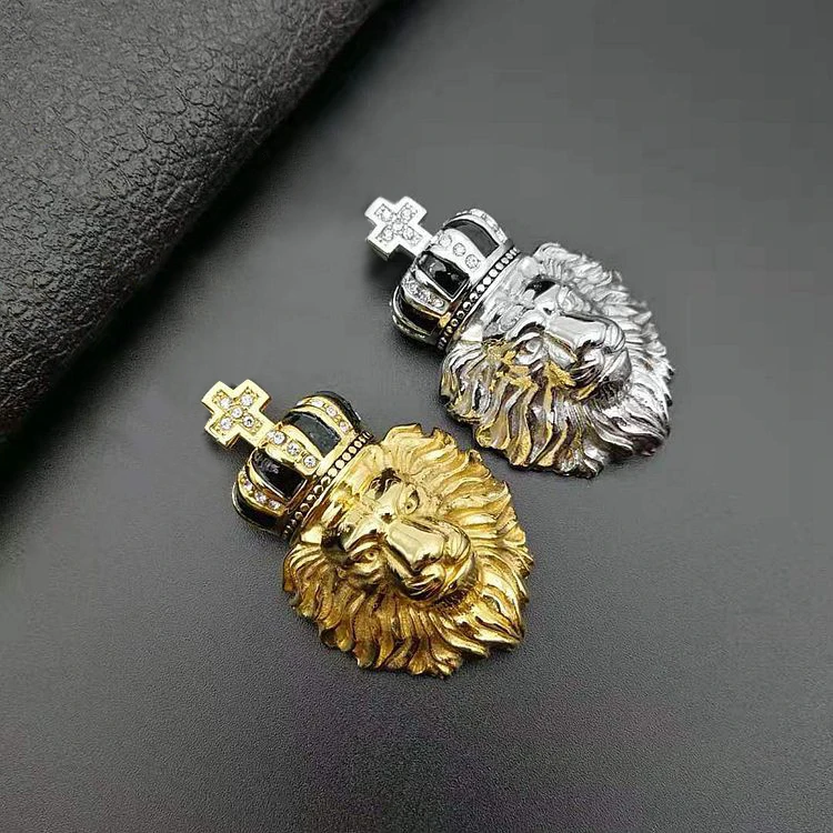 Gold and silver lion pendants.