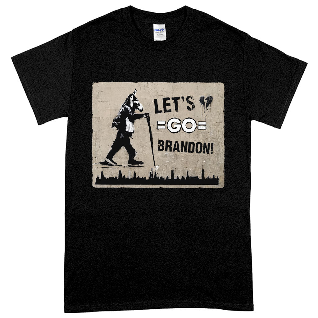 Let's Go Brandon Heavy Cotton T-Shirt featuring a classic text design, perfect for casual wear.