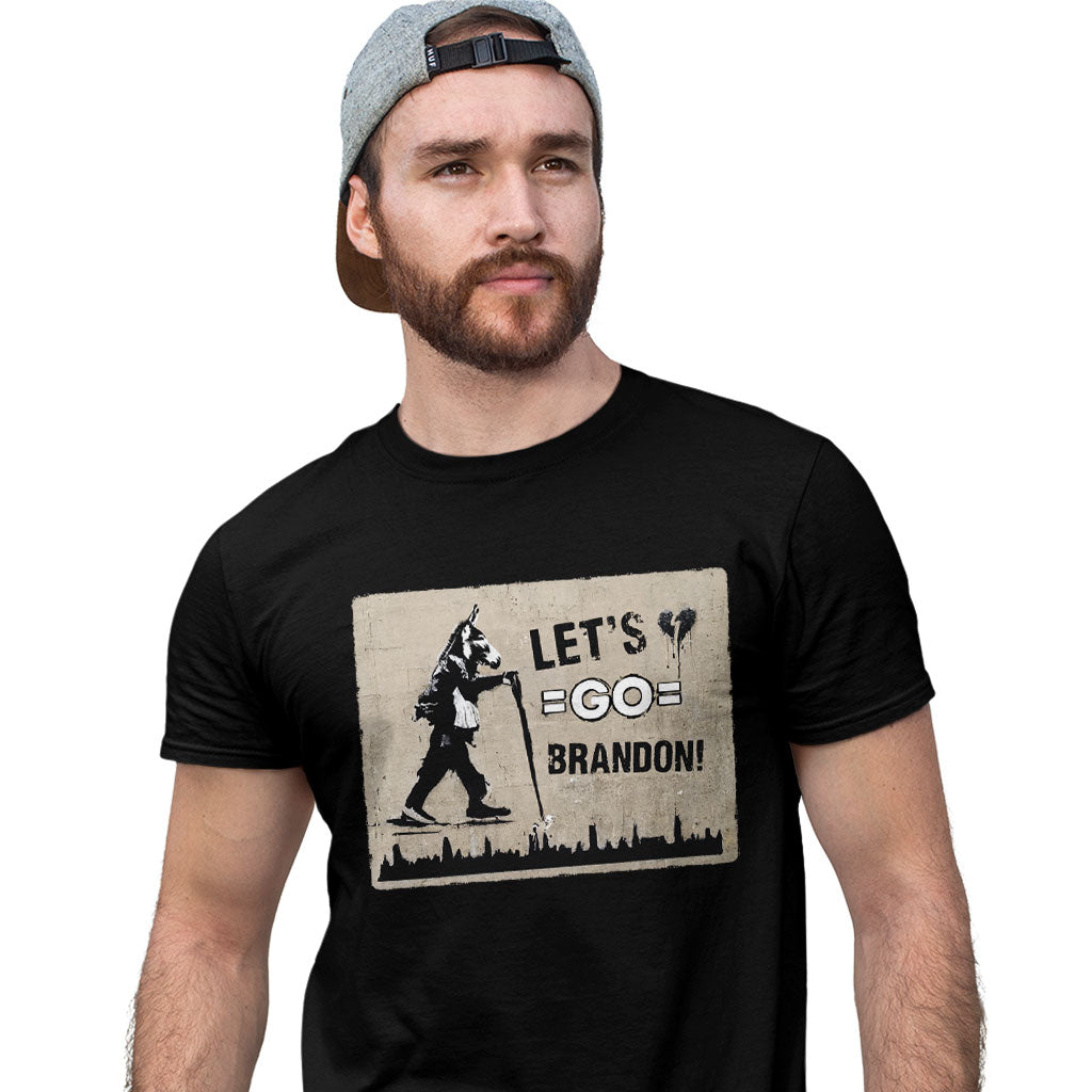 Let's Go Brandon Heavy Cotton T-Shirt featuring a classic text design, perfect for casual wear.