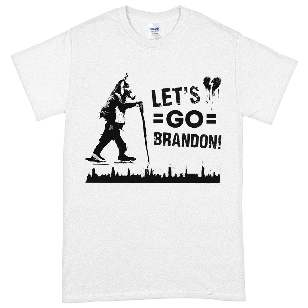 Let's Go Brandon Heavy Cotton T-Shirt featuring a classic text design, perfect for casual wear.