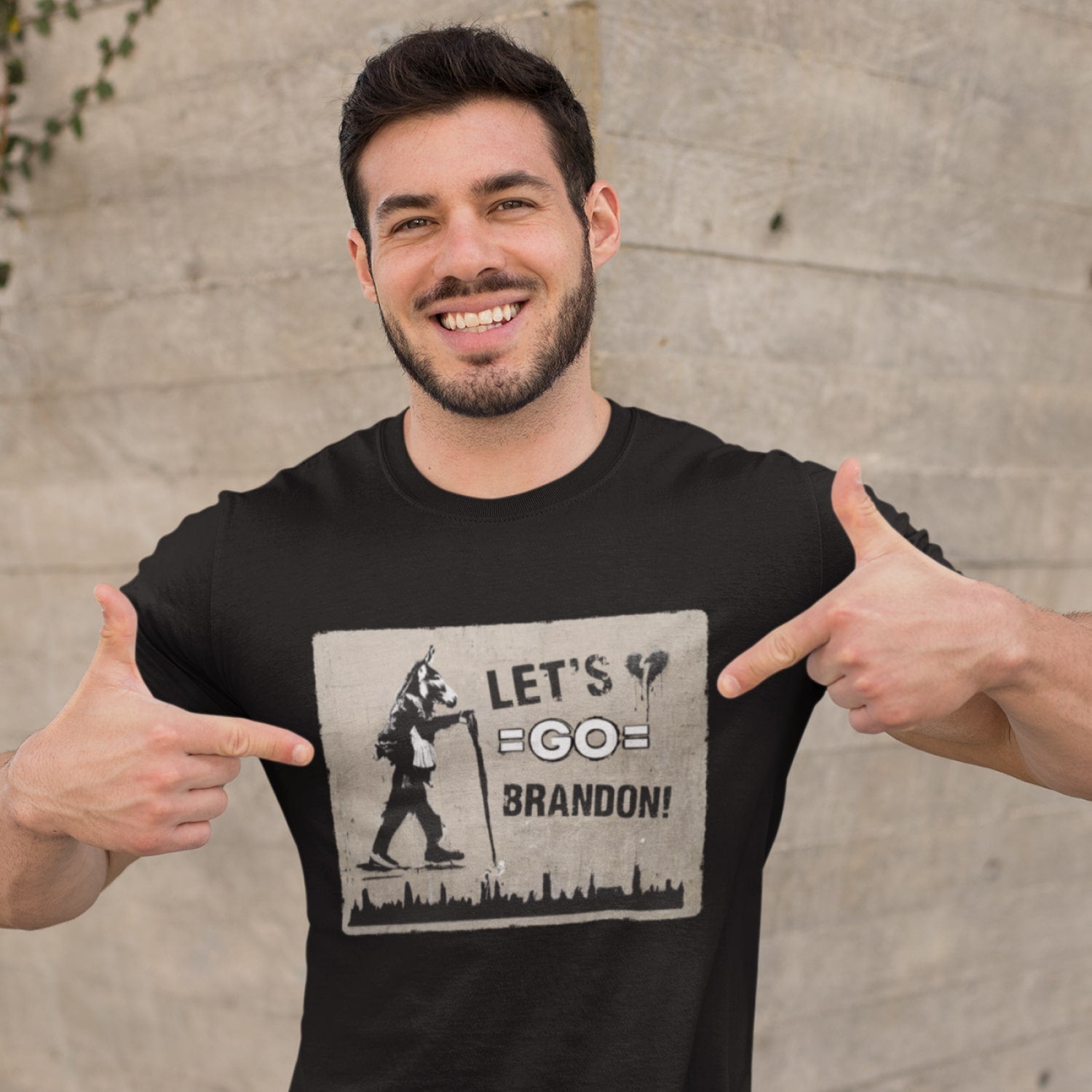 Let's Go Brandon Heavy Cotton T-Shirt featuring a classic text design, perfect for casual wear.