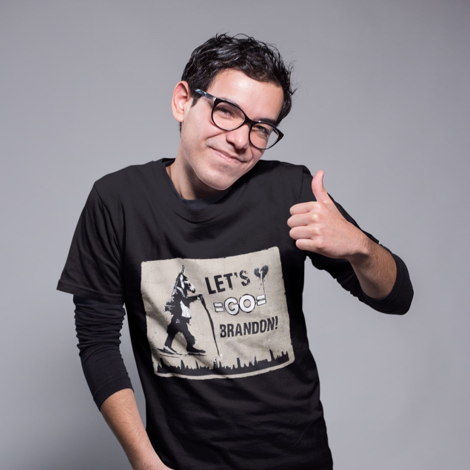 Let's Go Brandon Heavy Cotton T-Shirt featuring a classic text design, perfect for casual wear.