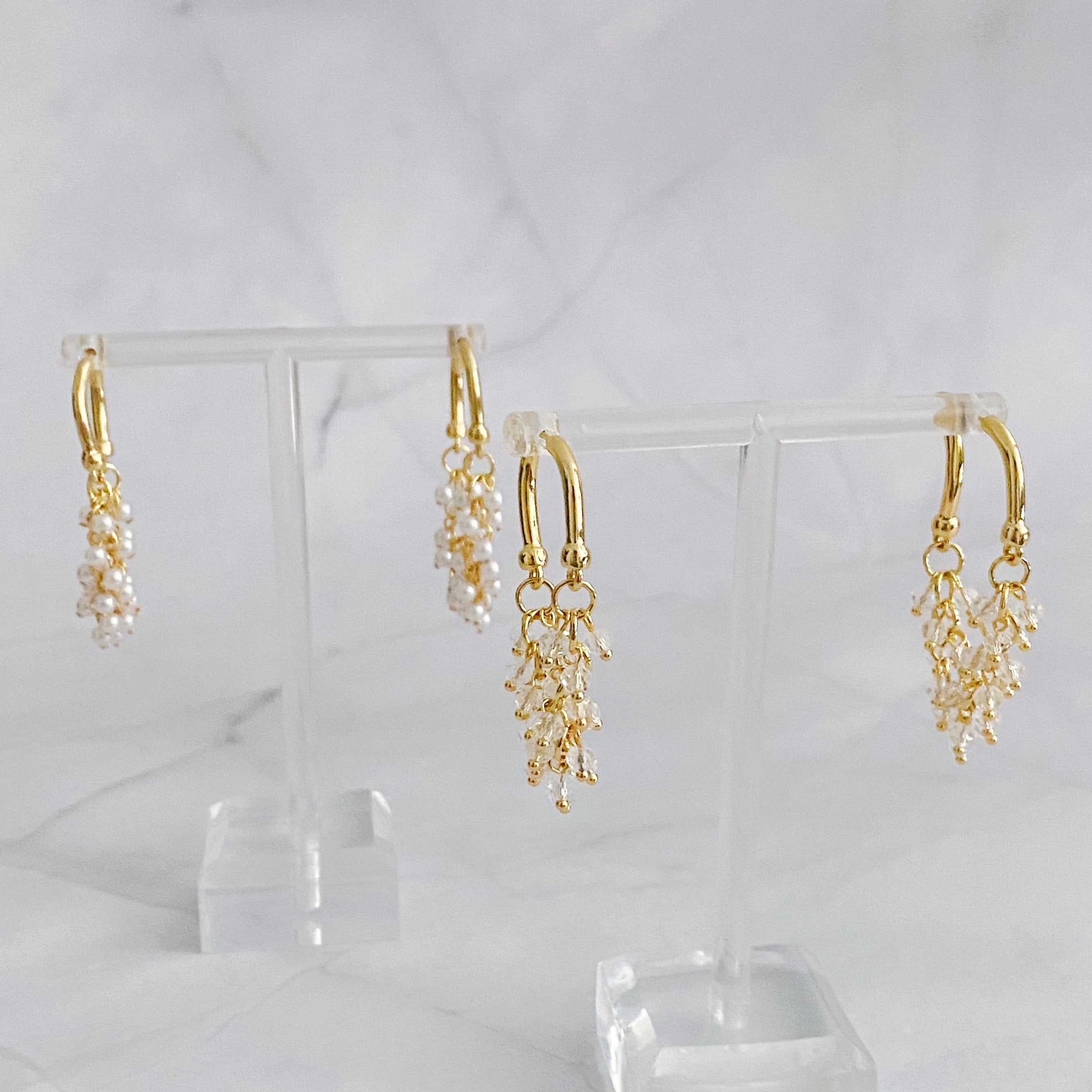 Elegant Let's Wrap It Up Earrings featuring draped beads in gold plating, perfect for any occasion.