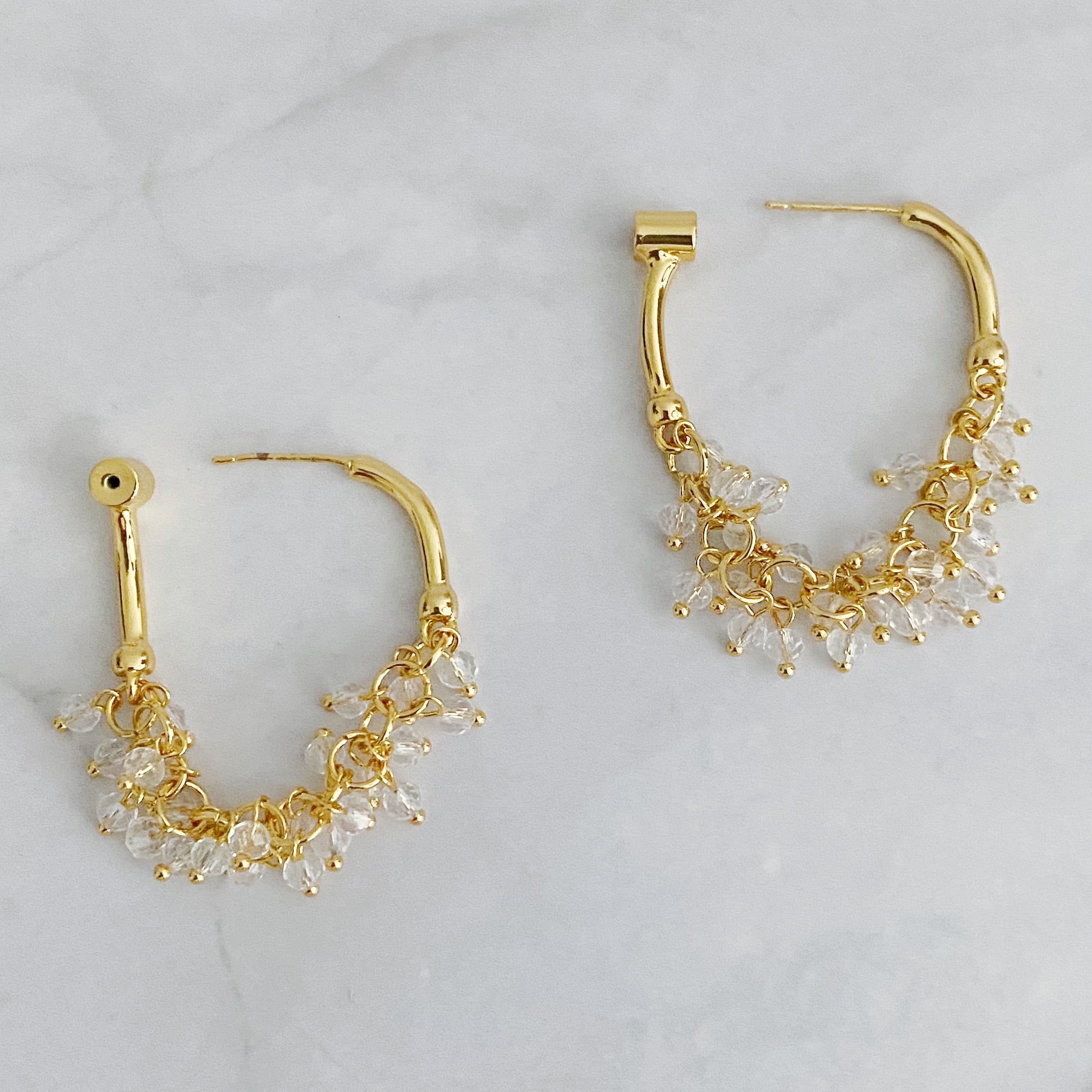 Elegant Let's Wrap It Up Earrings featuring draped beads in gold plating, perfect for any occasion.