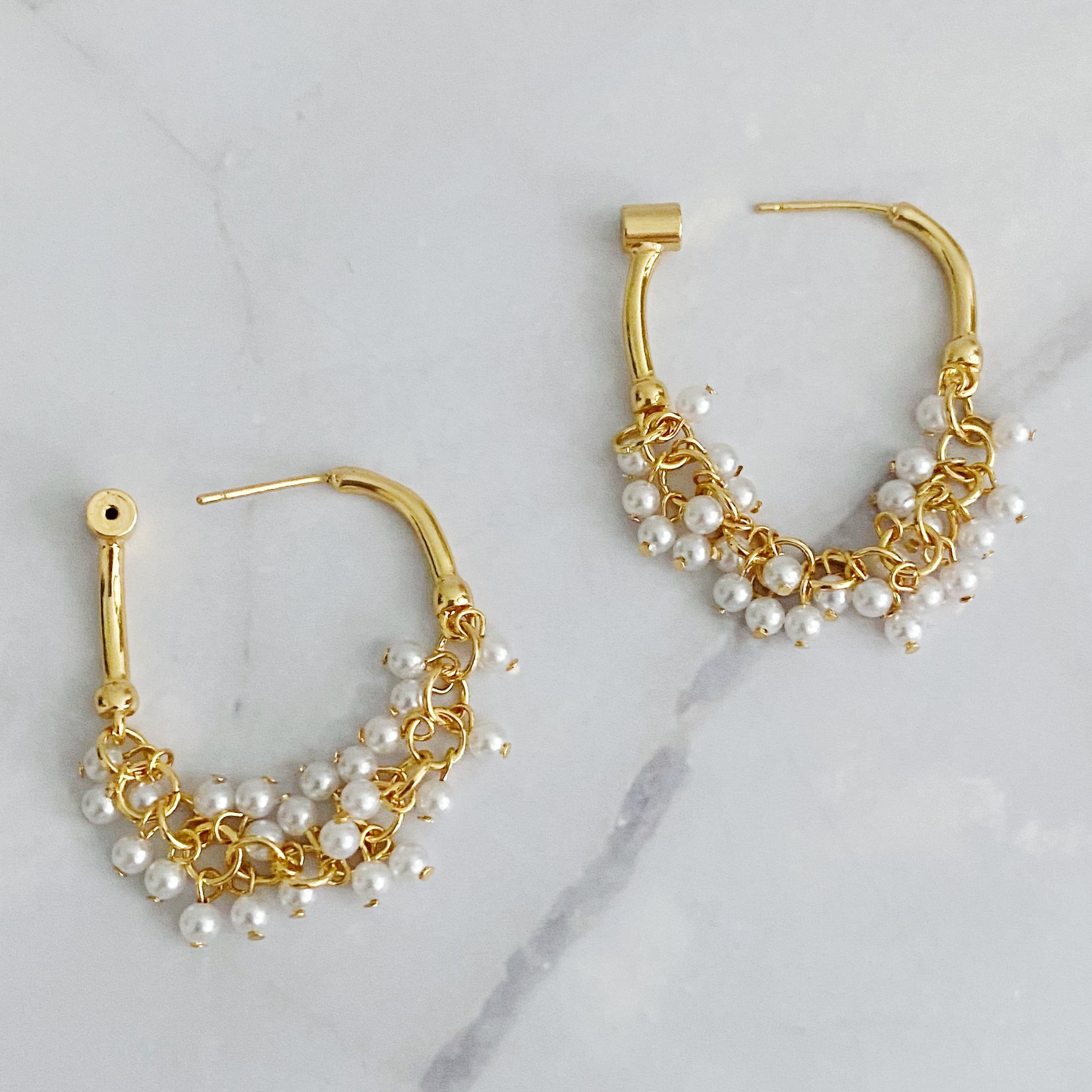 Elegant Let's Wrap It Up Earrings featuring draped beads in gold plating, perfect for any occasion.