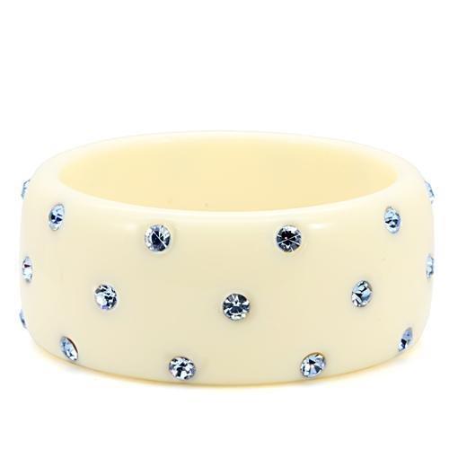 LO1907 Resin Bangle featuring a top grade light sapphire crystal, elegantly designed for comfort and style.