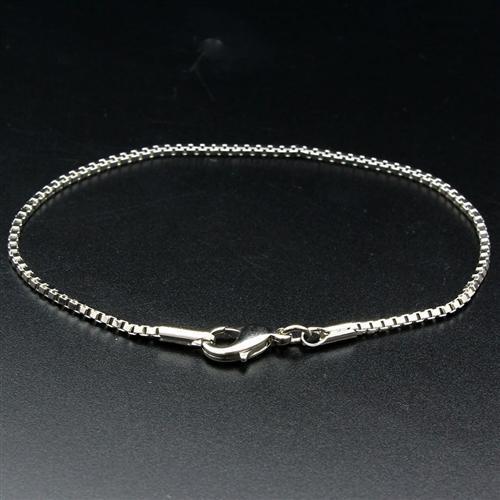 Rhodium brass bracelet with a minimalist design, featuring a shiny finish and no stones.