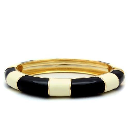 Elegant gold white metal bangle with a minimalist design, featuring a smooth finish and no stone embellishments.