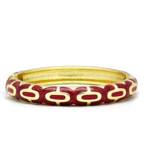 LO2130 Flash Gold White Metal Bangle with Epoxy, showcasing a sleek design and elegant finish.