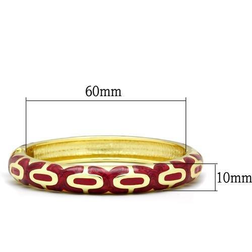 LO2130 Flash Gold White Metal Bangle with Epoxy, showcasing a sleek design and elegant finish.