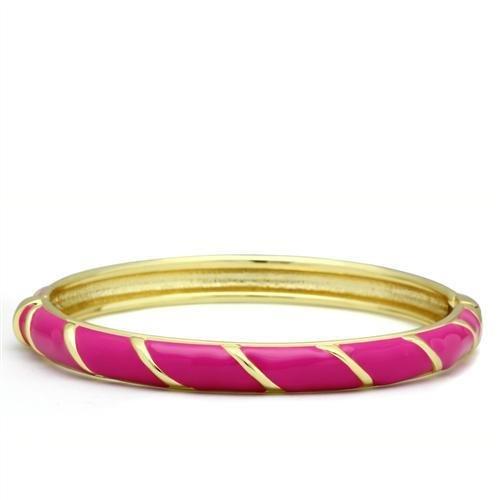 LO2139 Flash Gold White Metal Bangle with Epoxy, showcasing a sleek design and elegant finish.