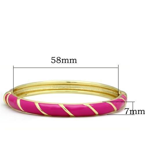 LO2139 Flash Gold White Metal Bangle with Epoxy, showcasing a sleek design and elegant finish.